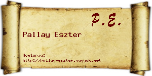 Pallay Eszter névjegykártya